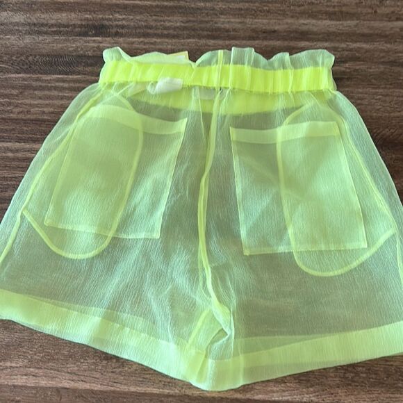 Justine Skye x H&M collaboration xs NWT neon sheer mesh shorts - Picture 4 of 11